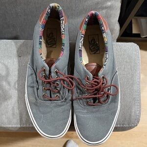 Vans Charcoal Sneakers with Burgundy Laces